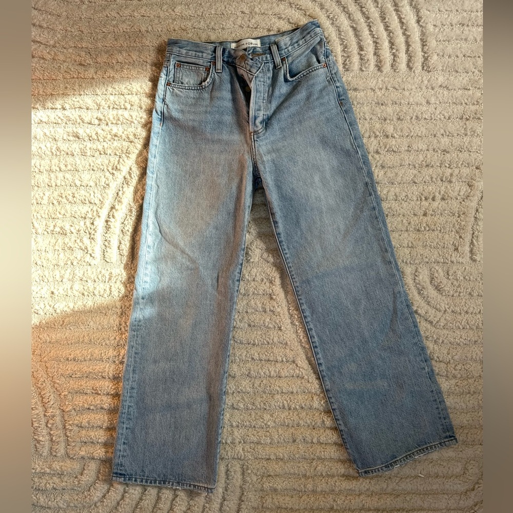 Denim Forum Farrah high rise, wide leg jean